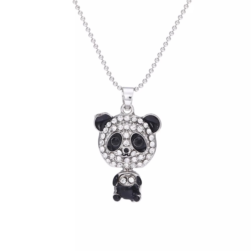 Cute PandaWith Flash Diamond Necklace Trendy Clavicle Chain Temperament Hanging
